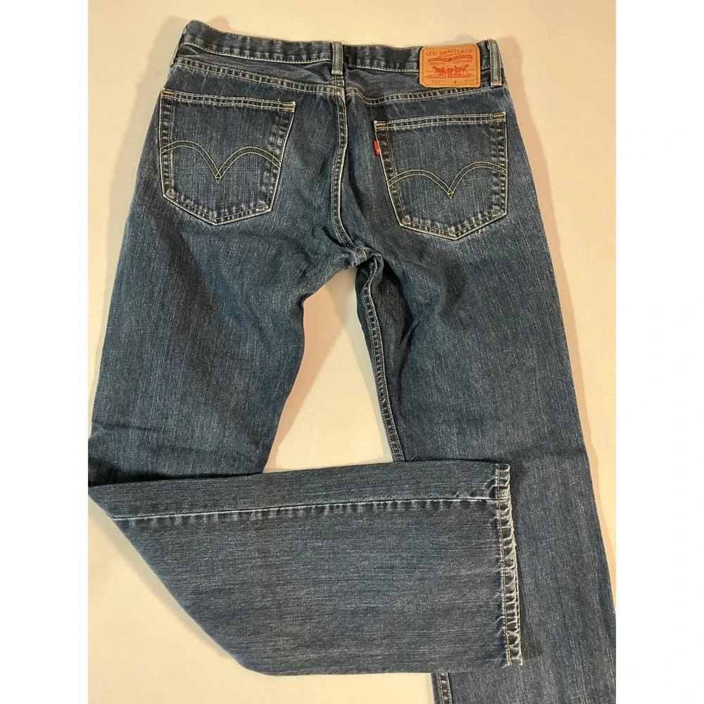 Levi's 527 Slim Bootcut Men's Jeans Dark Wash Denim Blue Cowboy Size 34x34